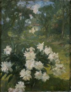 Jaques Martin, Pivoines dans un jardin, Grenoble, musée des Beaux-Arts