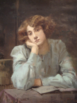 Maximilienne Guyon, Jeune fille accoudée, musée de La Roche-sur-Yon