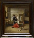 The Woman drinking with soldiers by Pieter de Hooch