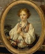 Young shepherd holding a flower by Jean-Baptiste Greuze