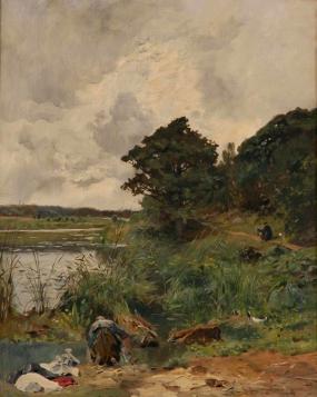 Edmond Yon, Laveuse à Cernay, Auxerre, musée d'Art et d'Histoire