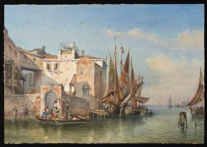 Félix François Georges Philibert Ziem, Barque à l’angle d’un canal sur la lagune
